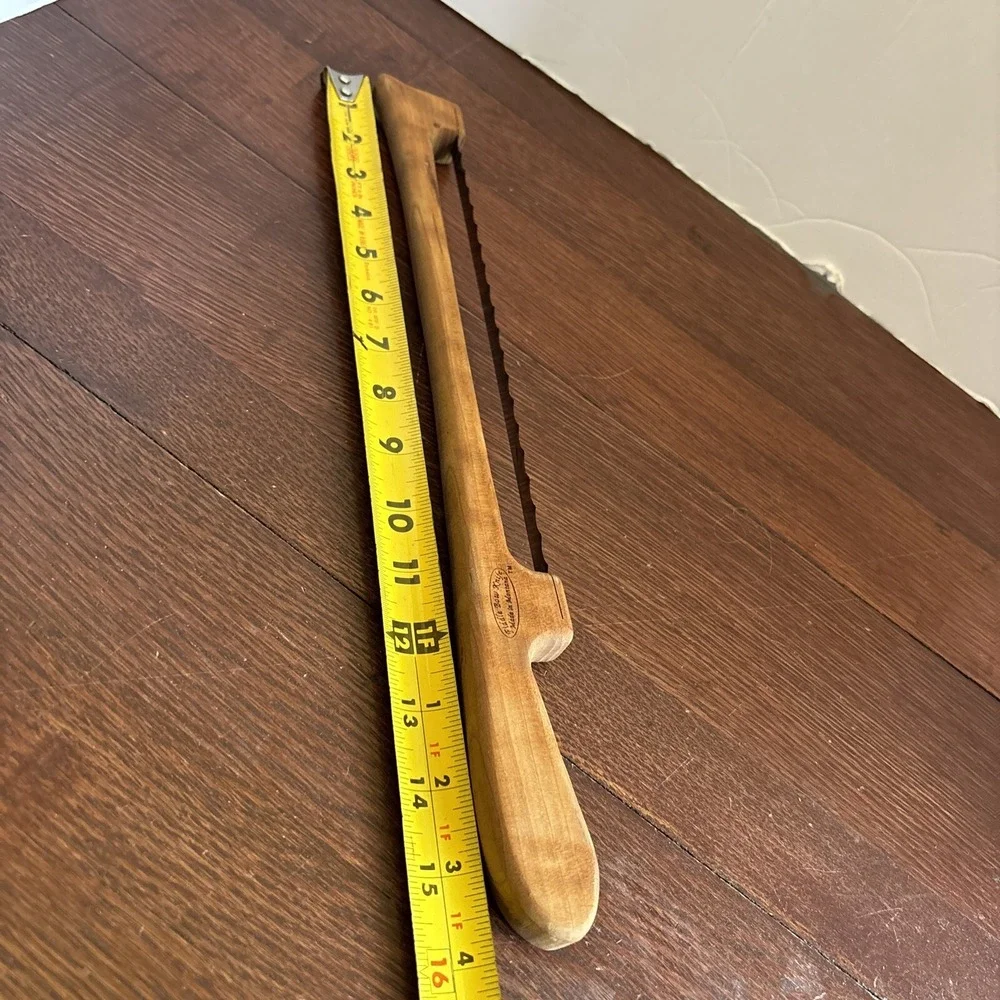 Vintage Cherry Fiddle Bow Bread Knife Made In Montana Right Handed 9.5